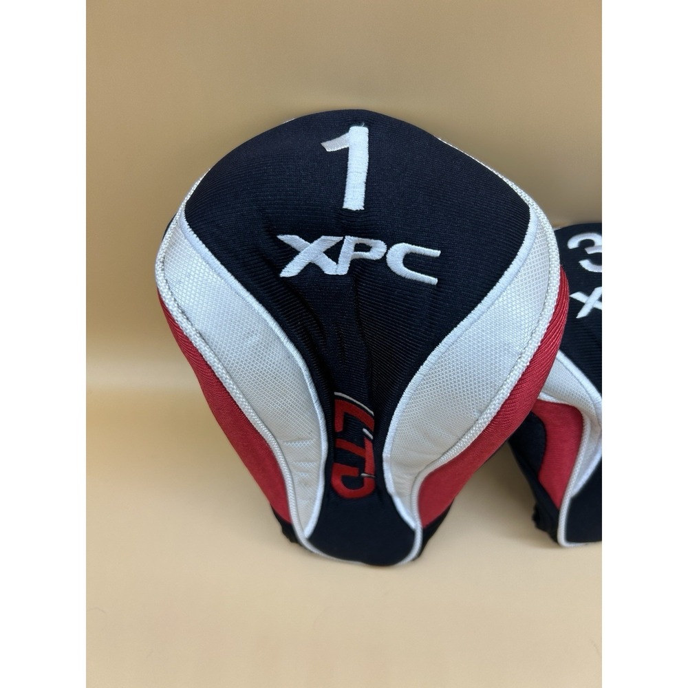 LTD XPC Golf Club HeadCovers Lot Of 4 Driver Fairway Wood Hybrid 1 3 5 Black Red - Picture 2 of 5